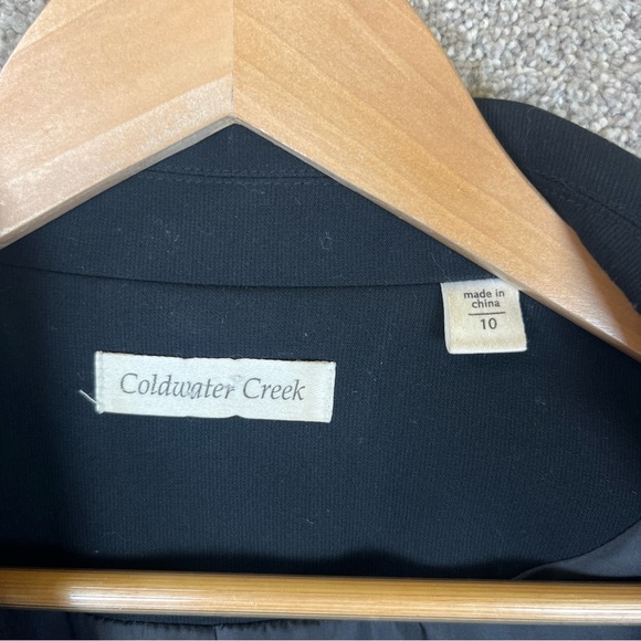 Coldwater Creek Jacket Womens 10 Black Embroidered Button Lined Blazer- 9565* - Picture 7 of 11